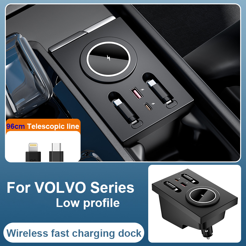 Usb C Docking Hub - แท่นชาร์จไร้สายแบบแม่เหล็กสำหรับ Volvo XC60 XC90 S90 V90