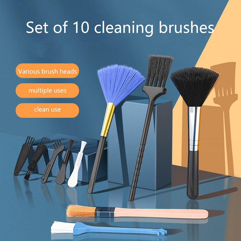 Laptop Accessories Cleaning Kit - แปรงทำความสะอาดคีย์บอร์ดแล็ปท็อป ชุดอุปกรณ์ 10 ชิ้น เครื่องมือขนาดเล็ก แปรงปัดฝุ่นโทรศัพท์ในรถยนต์