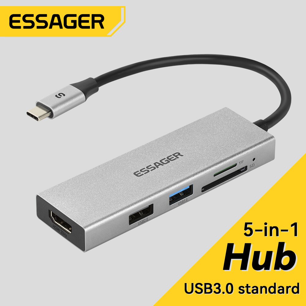 Usb C Docking Hub - Essager 5 in 1 USB ฮับ