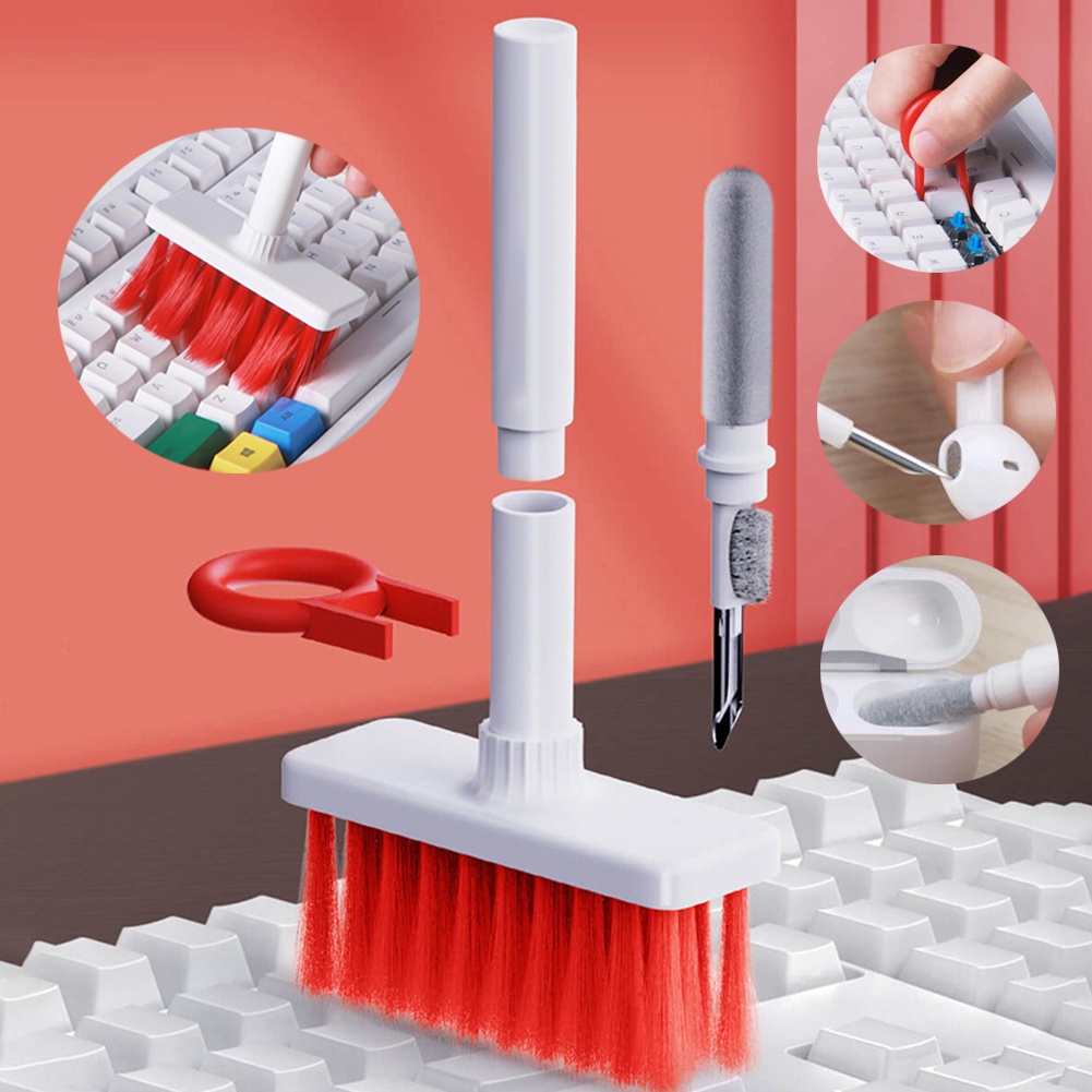 Laptop Accessories Cleaning Kit - ชุดแปรงทำความสะอาด 3-in-1 สำหรับทำความสะอาดคีย์บอร์ดแบบกลไก พร้อมที่ดึงปุ่มคีย์บอร์ด และปากกาทำความสะอาดหูฟังแบบหลายหัว สำหรับแล็ปท็อปและเดสก์ท็อป