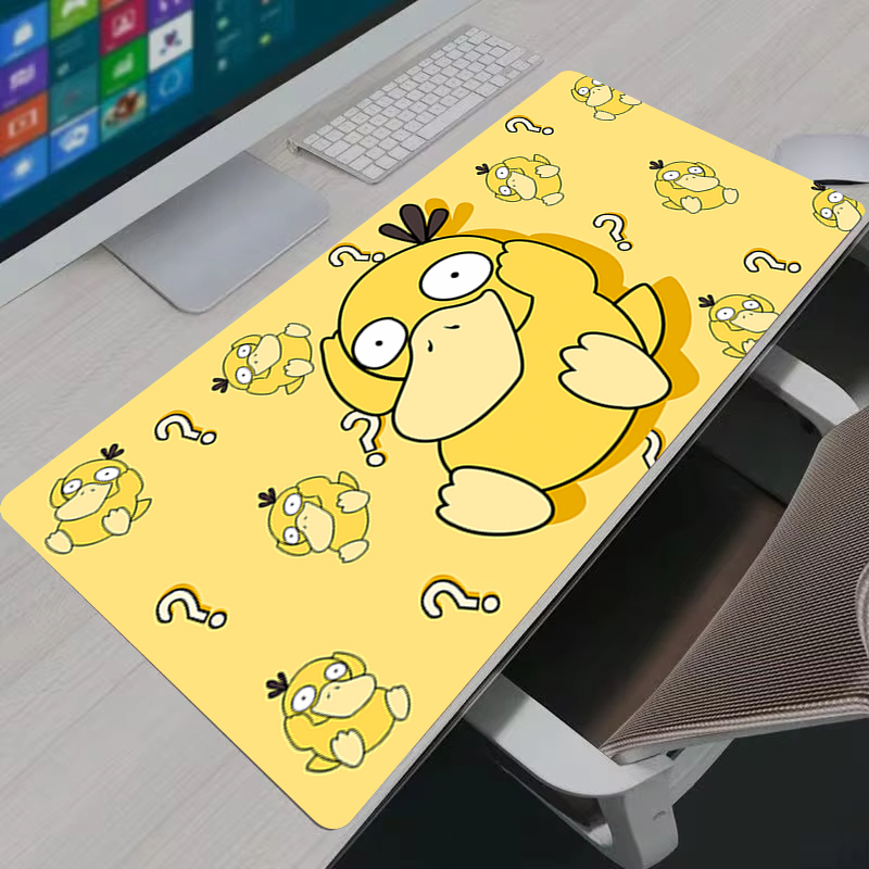 Laptop Accessories For Gaming - แผ่นรองเมาส์อะนิเมะ P-Pokemon Psyduck XXL แผ่นรองเมาส์สำหรับเล่นเกมขนาดใหญ่แผ่นรองโต๊ะยางกันลื่นแล็ปท็อปพีซีอุปกรณ์เสริมแผ่นรองคีย์บอร์ดเกมเมอร์