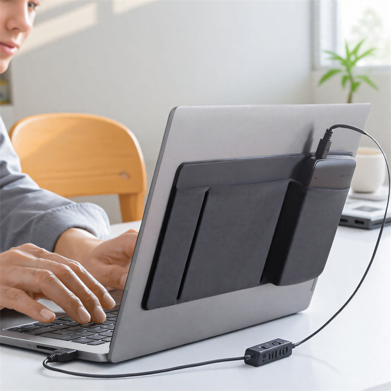 Laptop Accessories Pouch - กระเป๋าเก็บเมาส์แบบมีกาวในตัว, กระเป๋าติดฮาร์ดไดรฟ์สำหรับแล็ปท็อปพร้อมเทป 3M, กระเป๋าจัดเก็บอุปกรณ์ดิจิทัลแบบพกพา