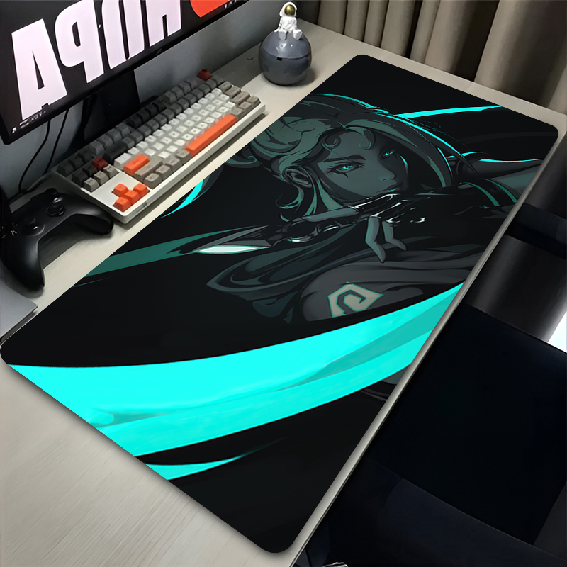 Laptop Accessories For Gaming - แผ่นรองเมาส์เกม Valorant Jett XXL อุปกรณ์เสริมสำหรับเล่นเกมสำนักงาน แผ่นรองคีย์บอร์ดสำหรับเกมเมอร์