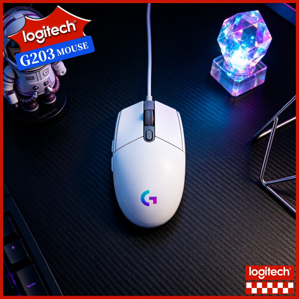 เมาส์เกมมิ่งแบบมีสาย Logitech  - Logitech Mouse G203 บทวิจารณ์และราคา