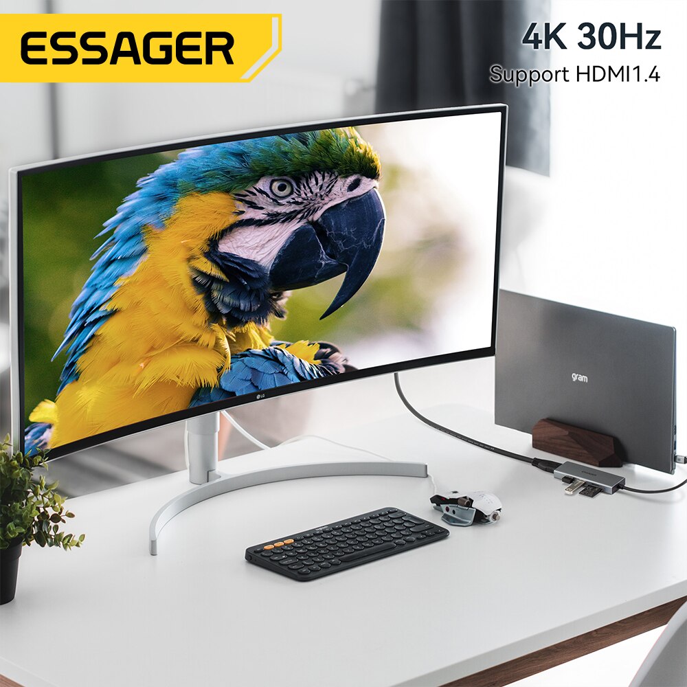 Essager 5 in 1 USB ฮับ C HDMI- - Usb C Docking Hub บทวิจารณ์และราคา